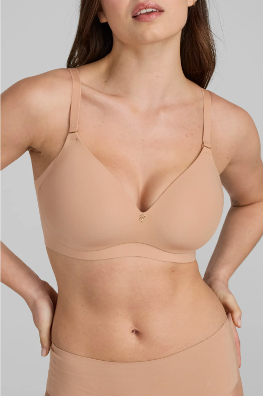 Honeylove Cloud Embrace Wireless T-Shirt Bra Beige/nude Molded Cups 38D Comfort